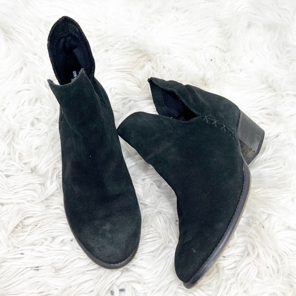 MUSSE & Cloud Suede Boho Western Pull On Ankle Booties 9 40 Black